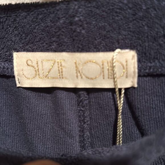 Suzie Kondi Women's Size S Pull On Terry Flare Lounge Pants Navy Blue New Flawed - Picture 3 of 10